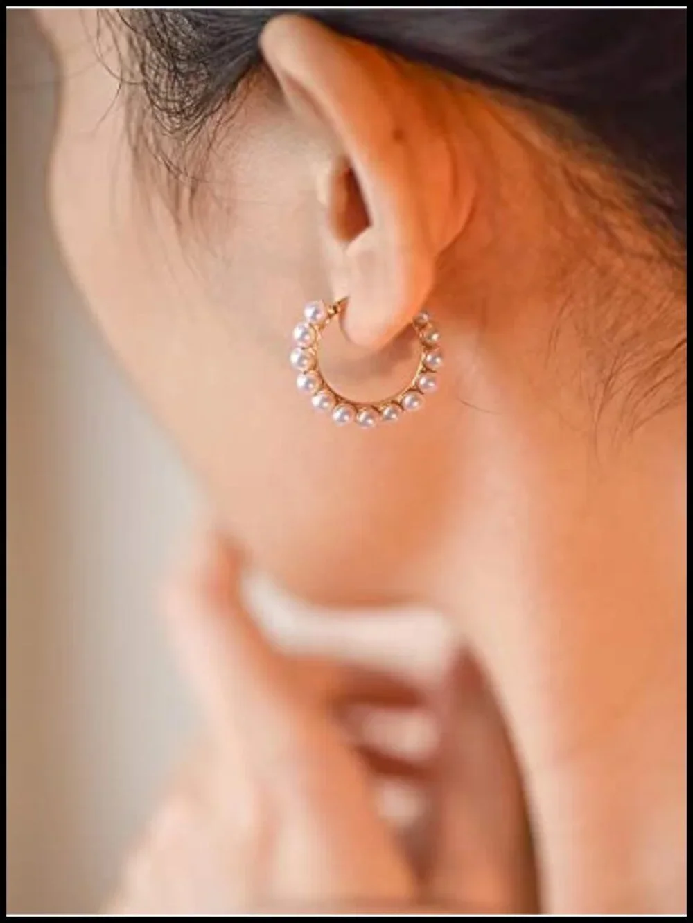 Pearl Hoop Earrings for Women Hypoallergenic Dangle Drop Earrings Gift